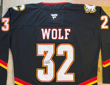 Dustin Wolf Signed Autograph Calgary Flames NHL Hockey Jersey USA Goalie