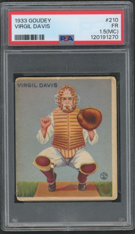1933 Goudey #210 Virgil Davis xx Philadelphia Phillies   PSA 1.5 (MC)