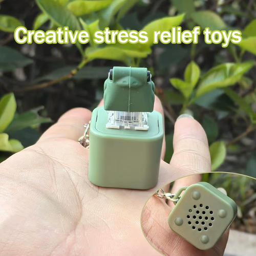 Frog Croaking Fidget Toy Adults Keyboard Clicker Frog Fidget Toys Fun Keychain - Afbeelding 5 van 9