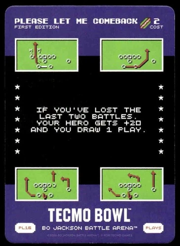 2026 Bo Jackson Battle Arena TECMO BOWL BOBA PL16 Please Let Me Comeback SSP