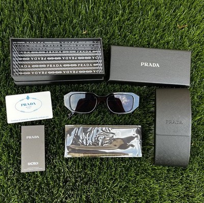 PRADA PR 17WS Men's Geometric Black Designer Sunglasses Plastic Frame