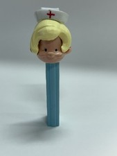 Vintage - Pez Dispenser Blonde Nurse No Feet US Pat 3.8 LIGHT BLUE Base - USA