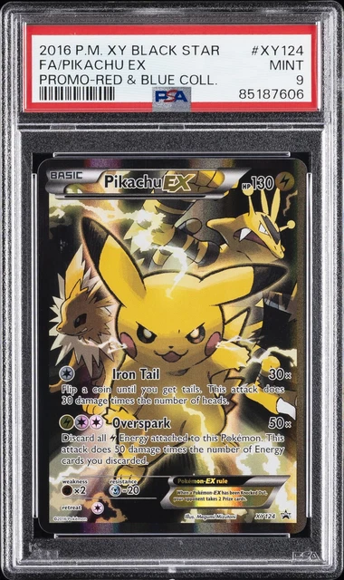 2016 POKEMON XY BLACK STAR PROMOS #XY124 FULL ART/PIKACHU EX PSA 9
