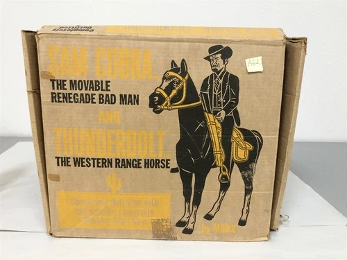 1960s MARX JOHNNY WEST SAM COBRA & THUNDERBOLT HORSE IN RARE BOX LOT #62