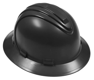 Black Hard Hat - Full Brim 6 Point Ratchet Suspension - 92-1416R/BK - 1 Hard Hat