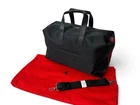 FERRARI BLACK FABRIC AND LEATHER DUFFLE BAG | LUGGAGE BAG | EXCLUSIVE ACCESSORY