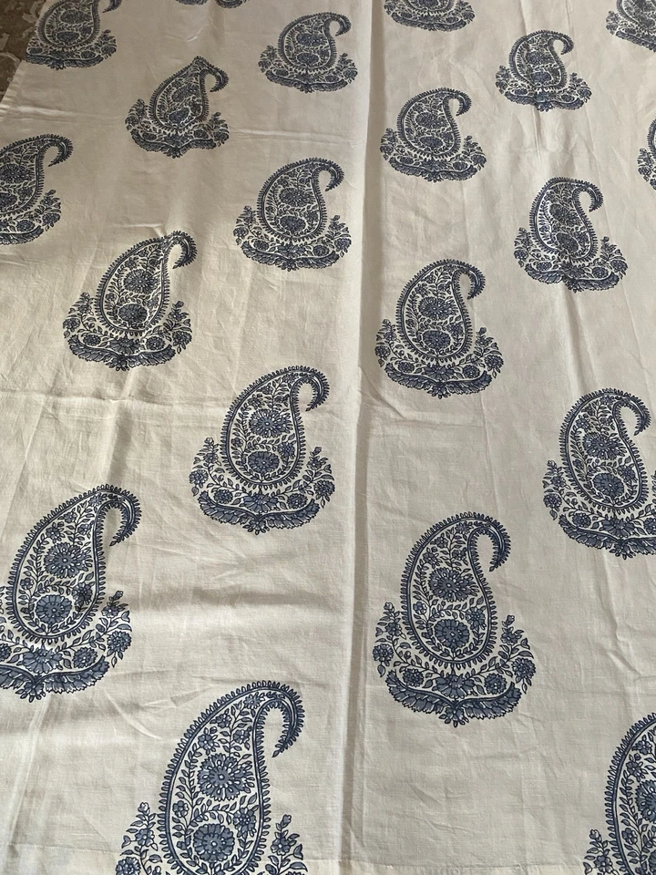 POTTERY BARN Rayna Cortina Azul y Blanco 50x 84 Paisley Cortina Poste Superior Un Panel Foto 3 de 4