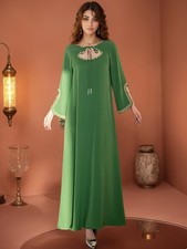 Women Muslim Dress Kaftan Eid Elegant Djellaba Robe Abaya Gown Maxi