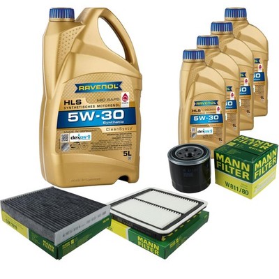 MANN Inspektionspaket 9L RAVENOL HLS 5W-30 für Subaru Outback 3.6 R AWD