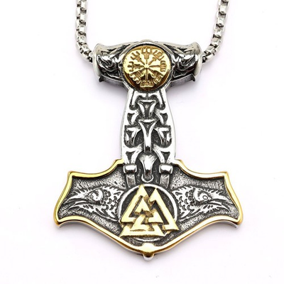 #ad #ad Titanium Steel Viking Thor#x27;s Hammer Pendant Necklace Norse Mythology Jewelry $22.99
