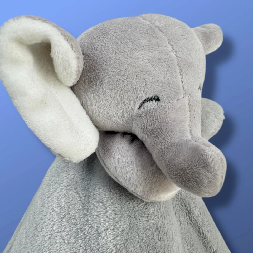 CARTER'S Gray Elephant Lovey Plush 2016 Security Baby Blanket Satin Trim - Image 4 of 4