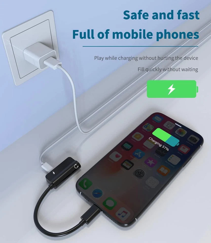 3.5mm Audio Headphone Jack AUX Adapter Charger Cable For iPhone 14 13 12 Pro Max - Image 3 of 4