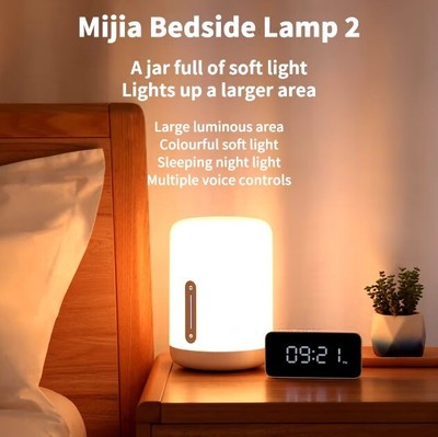 Xiaomi Mijia Nachttischlampe 2 Smart Table LED Nachtlicht Bunt 400 Lumen Blau