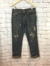 CARMAR Women's Antique Dark Wash Distressed Destroyed Boyfriend Jeans Sz 28