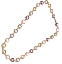 Solid 925 Sterling Silver  Fashionable Modern Multi Color Jewelry necklace