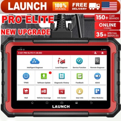 LAUNCH X431 PRO Elite PROS V + Bidirectional Car Diagnostic Scanner Key Coding