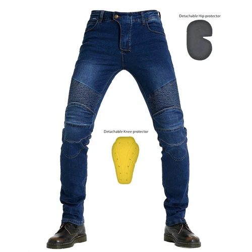 Men Motorcycle Jeans Motorbike Casual Stretch Skinny Slim Fit Pants With Armors- - Picture 4 of 18