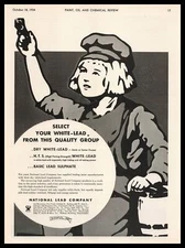 1934 National Lead Company Dutch Boy Hair Cap White-Lead Paint Vintage Print Ad