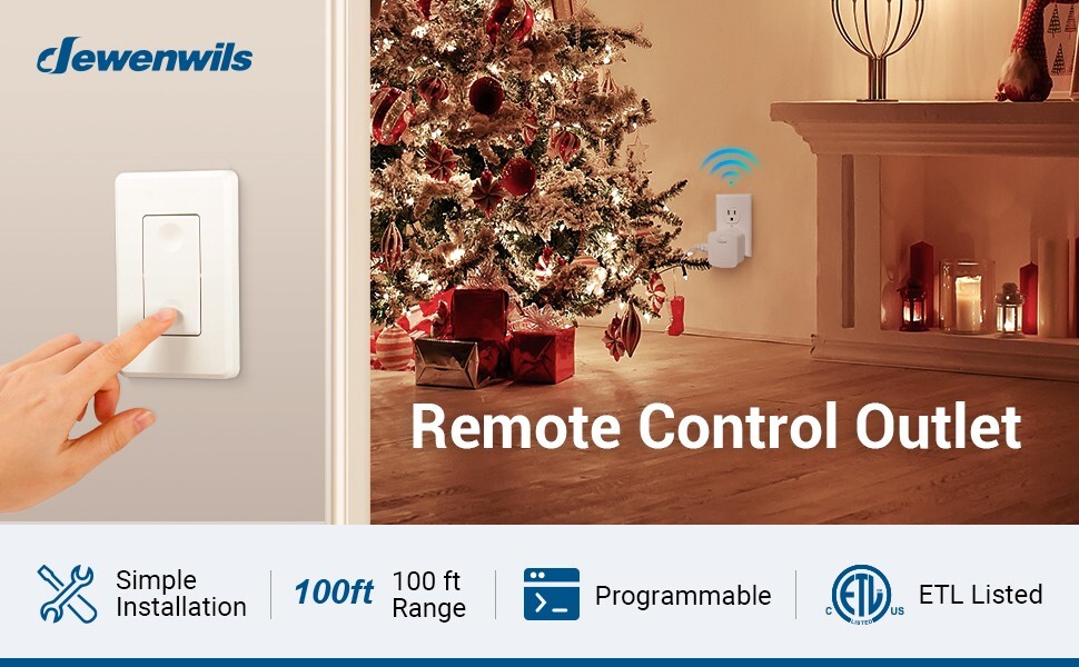 Dewenwils Remote Wall Switch and Plug-In Receiver,Wireless Remote Outlet