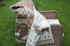 Couverture en laine 100 % naturelle chaude couverture en laine de mouton jeté...