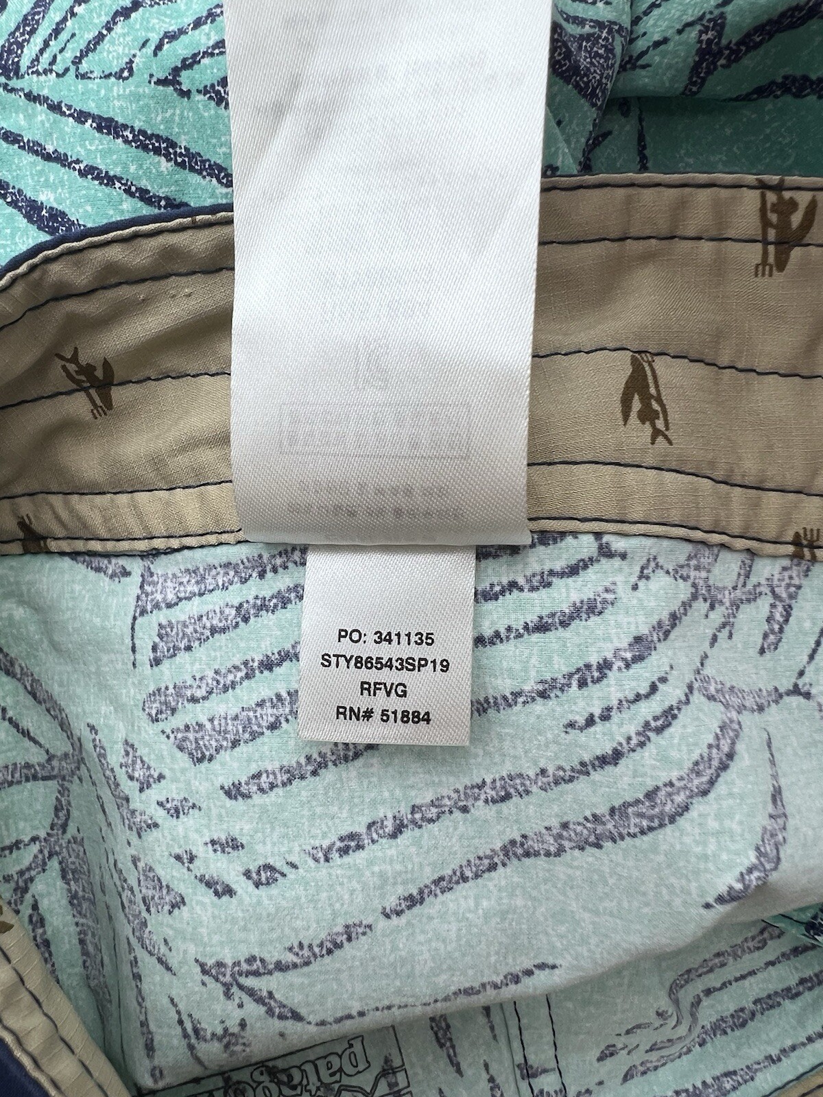 Patagonia Swim Trunks Men's 30 Hawaiian Floral Aqua/Blue Board Shorts 10" Summer thumbnail 12