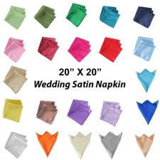 100pc 20" X 20" Square Satin Table Napkin handkerchief Hanky Wedding Party Decor