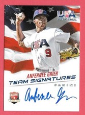 2015 Anfernee Grier Panini USA Baseball Rookie Auto 330/399 - Diamondbacks