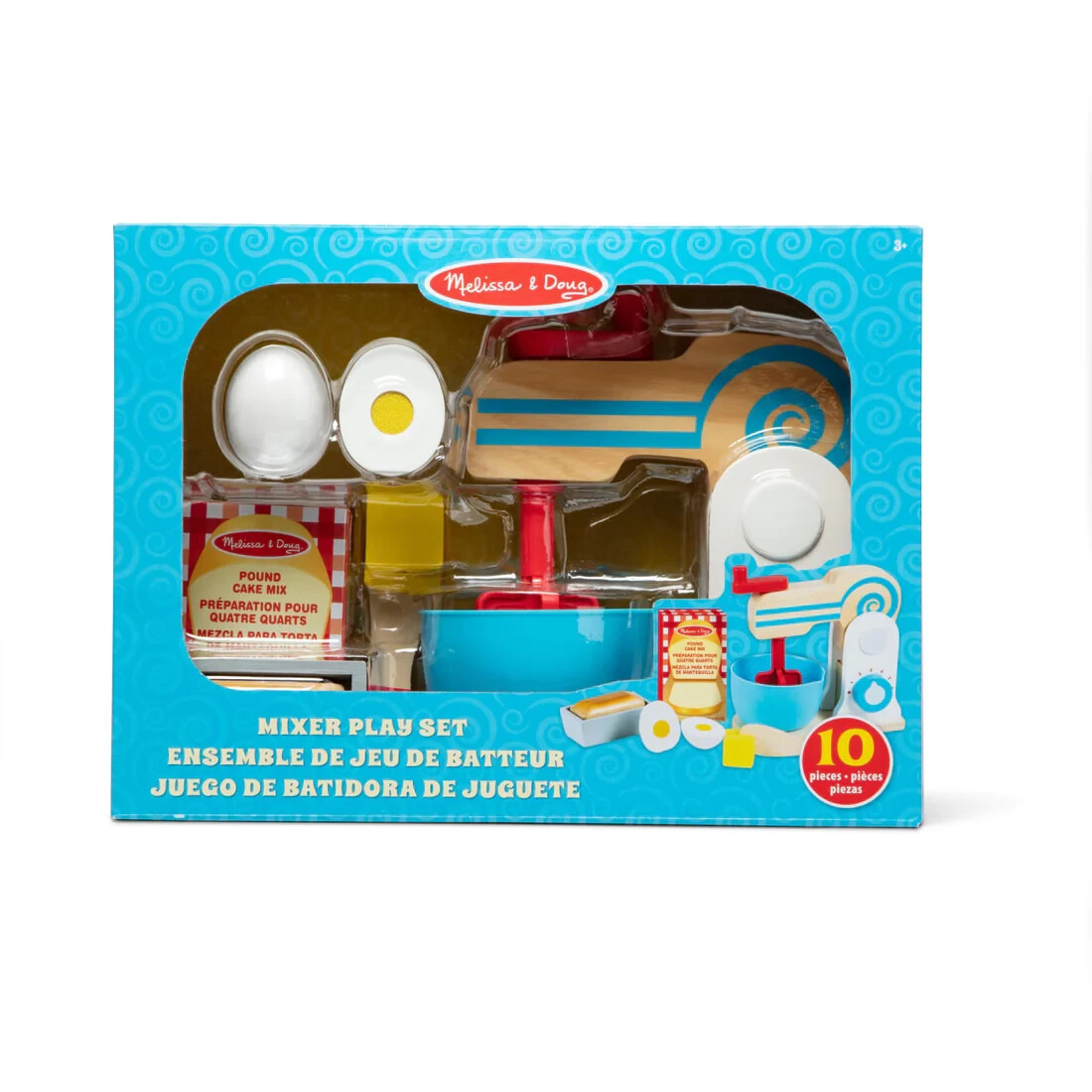 Melissa & Doug Wooden  Mixer PlaySet | Make-a-Cake Pretend Play | Play Food | 3+