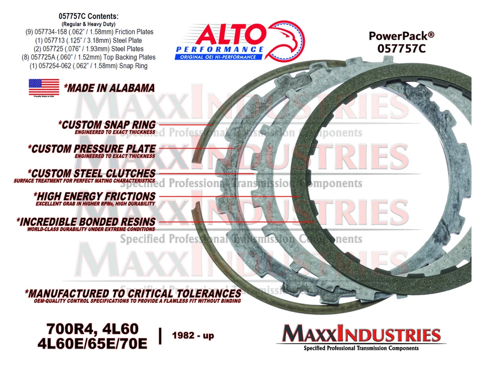 Kit de embrague de transmisión 700R4 4L60E con paquete comercial HEG Alto 057750APWR Foto 3 de 4