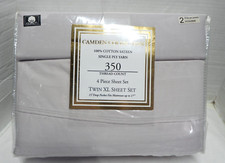 Elite Home Camden 350 Thread Count 4-Pc Twin XL Sheet Gray-See Note