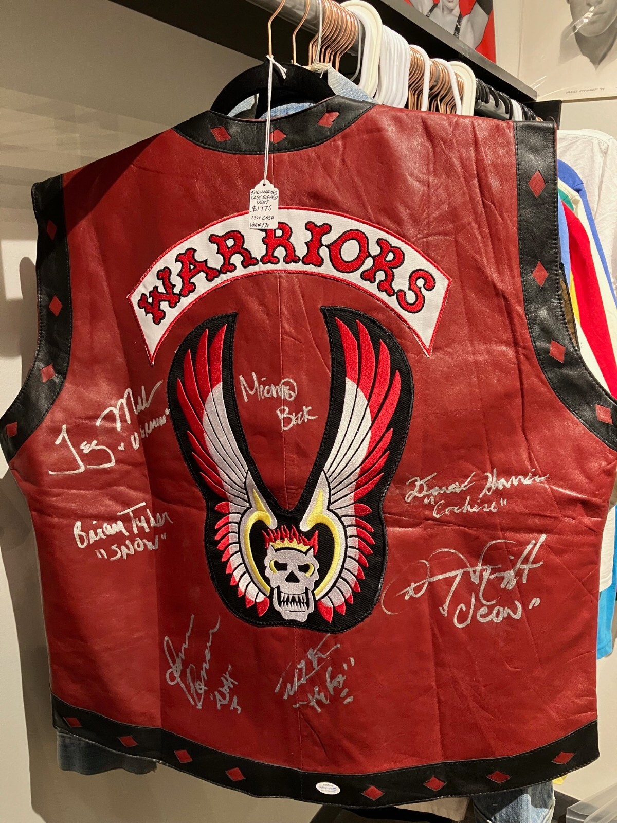 The Warriors Movie Cast Autographed Leather Vest Exact Proof ACOA #SB65580