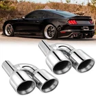 For Ford Mustang GT Dual 2.5" In 4" Out Quad Exhaust Tips Double Wall Stainless