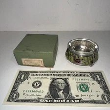 USSR Moscow БЮММЕТ Silver Plate Enameled Salt Cellar