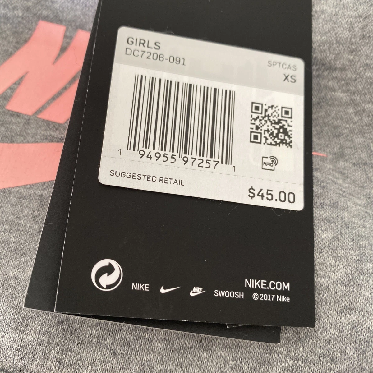 NWT Kids Nike Sportswear Club Fleece Hoodie Grey Size XS