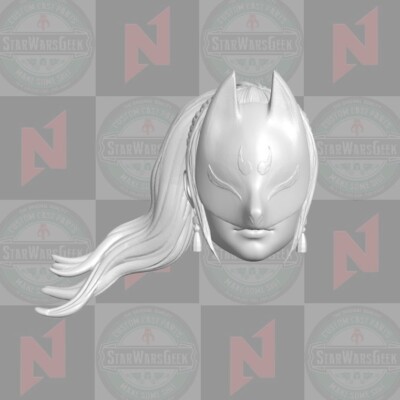 Kunimitsu v2 Tekken custom head for 1:12 1:10 1:18 & 1:6 action figures