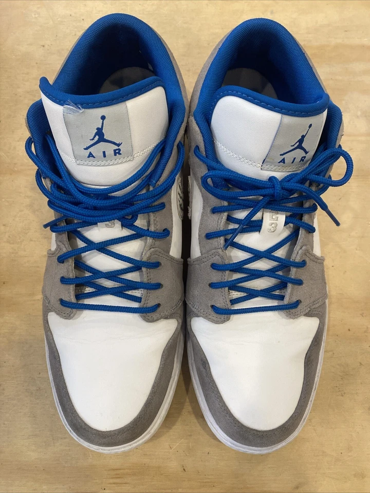 1304) Nike Air Jordan Retro 1 V.1 481177-106 Azul Militar/Gris Para Hombre Talla 13” Foto 2 de 4