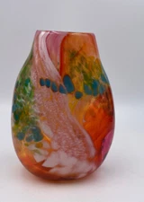 Art Glass 7.5" Blown Glass Vase Signed Dated
