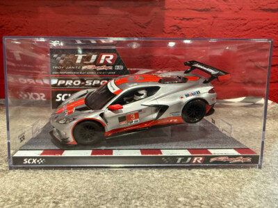 SCX TJR PRO-SPORT 1/32 Scale Analog Corvette CR8 Silver #3 - With Lights - New