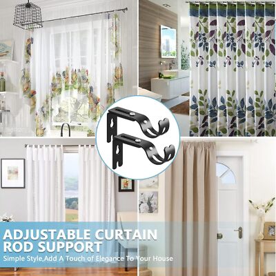 Colourtree 4 Pack of Adjustable Drapery Rod Holders - Strong & Stylish
