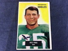 M4-71 FOOTBALL CARD - PETE PIHOS PHILADELPHIA EAGLES - 1955 BOWMAN CARD #10