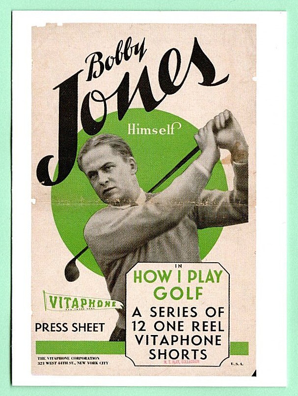 BOBBY JONES Rare Sports Immortals Card 1931 VITAPHONE DESIGN HOW