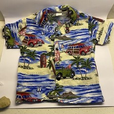 Hawaiian Button Up Shirt For Kids Size XS (4-5) By J.B Beach Shirt Made In USA