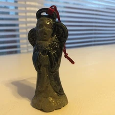 Rowe Pottery Works ANGEL Salt Glazed Primitive Christmas ORNAMENT Vintage 1995