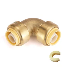 EFIELD (2 to 100 Packs) 3/4" Push Fit 90 Degree Elbow Brass Fittings Lead Free