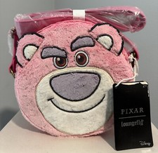 Loungefly x Disney Pixar Lotso Bear Fuzzy Crossbody Bag Pouch NEW