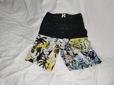 Wonder Nation Boys Quick Dry Swim Trunks, UPF 50 Black Grey Size XL/XG 14-16