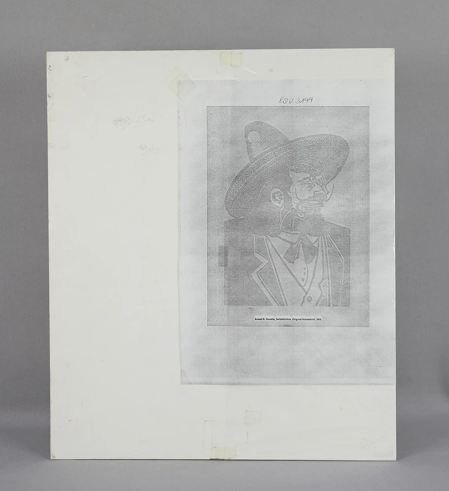 ARWED D. GORELLA Holzschnitt Selbstbildnis 1970 signiert Neuer Realismus - Bild 3 von 3