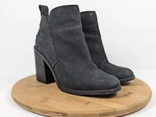 Ugg Ankle Booties Womans 8.5 Boots Black Leather High Block Pixley Zip Up