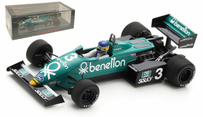 Spark S7286 Tyrrell 011 Benetton Winner US GP 1983 - Michele Alboreto 1/43 Scale