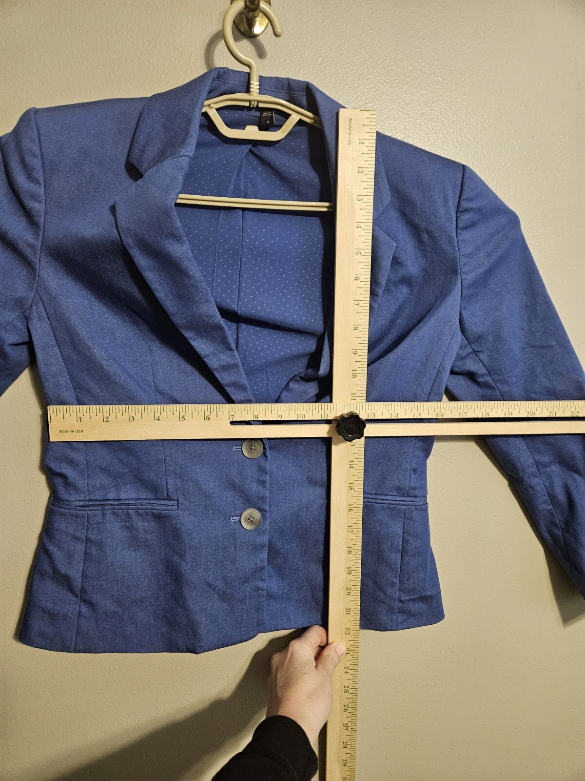 Express Womens Two Button Fully Lined Fitted Blue… - image 4